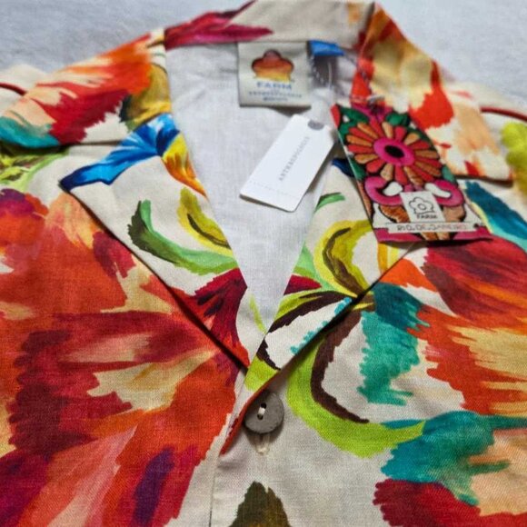 New L Farm Rio x Anthropologie scalloped shirt dress - Picture 7 of 11